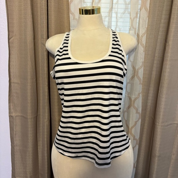 Black and White Striped Women's Tank Top, size L - Picture 1 of 2